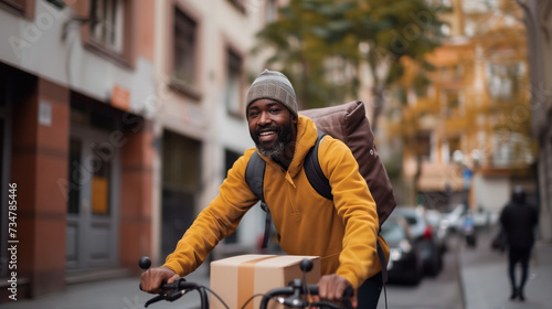 A delivery man, handing over a box © Leonardo