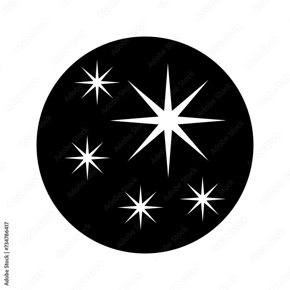 Sparkles icon vector. Twinkling stars illustration sign. Shining burst symbol. Star logo.