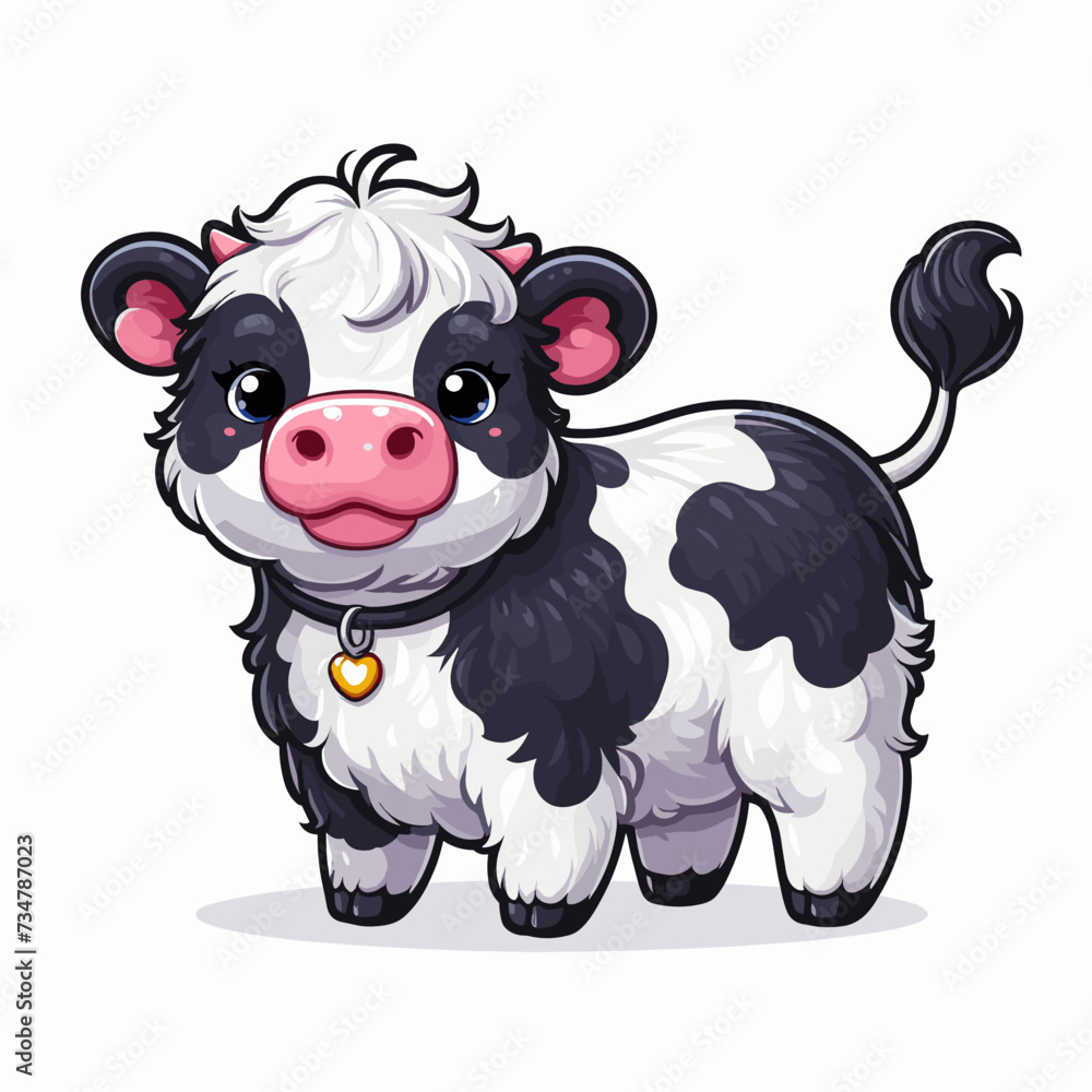 Fototapeta premium Kawaii Cute Cow