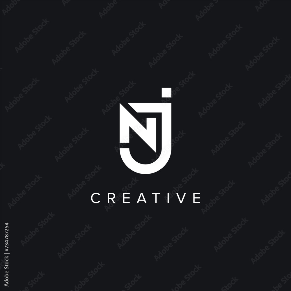 Alphabet Letters NJ JN Minimal Logo Initial Based Monogram Icon Vector. Alphabet Letters NJ JN Minimal Logo Initial Based Monogram Icon Vector.