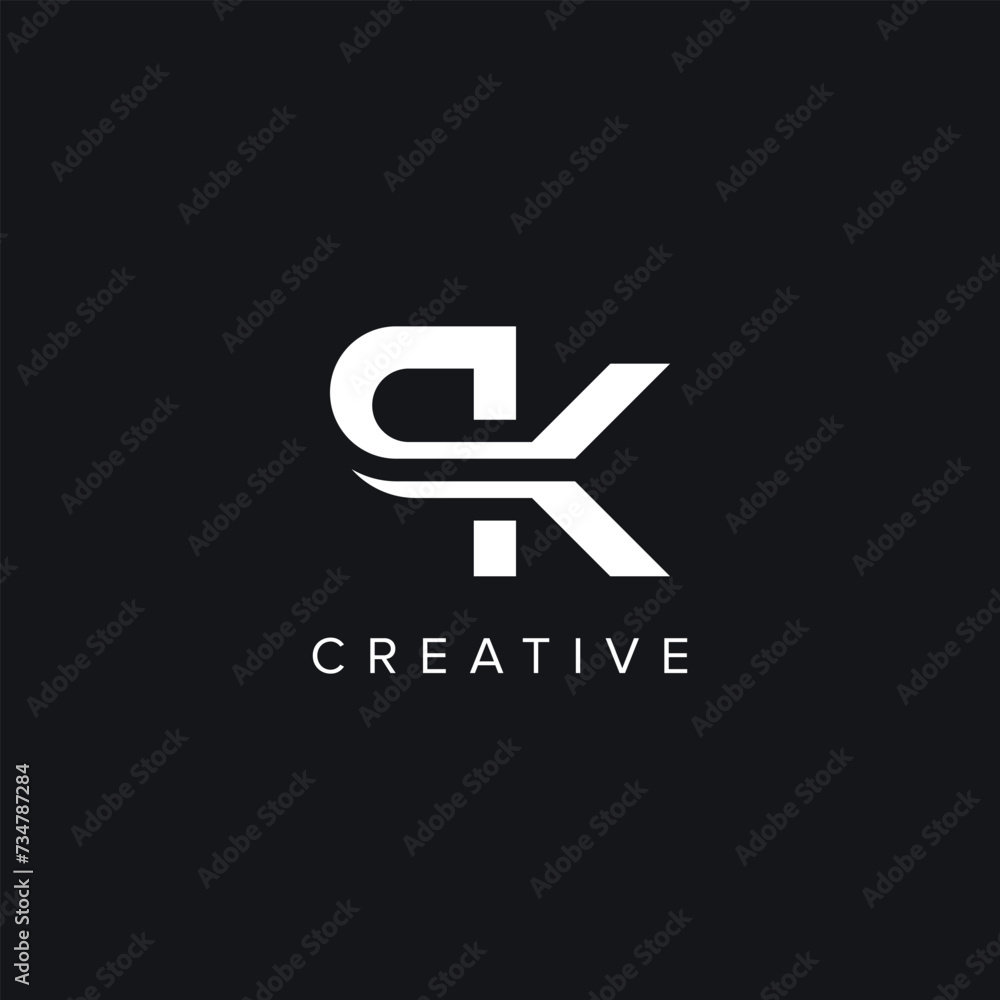 Alphabet Letters QK KQ Minimal Logo Initial Based Monogram Icon Vector. Alphabet Letters QK KQ Minimal Logo Initial Based Monogram Icon Vector.
