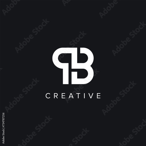 Alphabet Letters QB BQ Minimal Logo Initial Based Monogram Icon Vector.