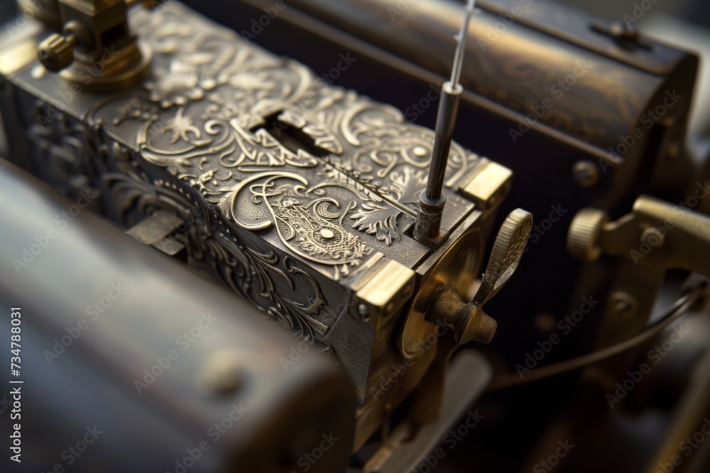 oldfashioned music box with needle bed and intricate metal details oldfashioned music box with needle bed and intricate metal details