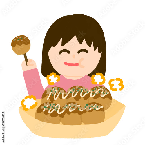 たこ焼きを食べている女の子