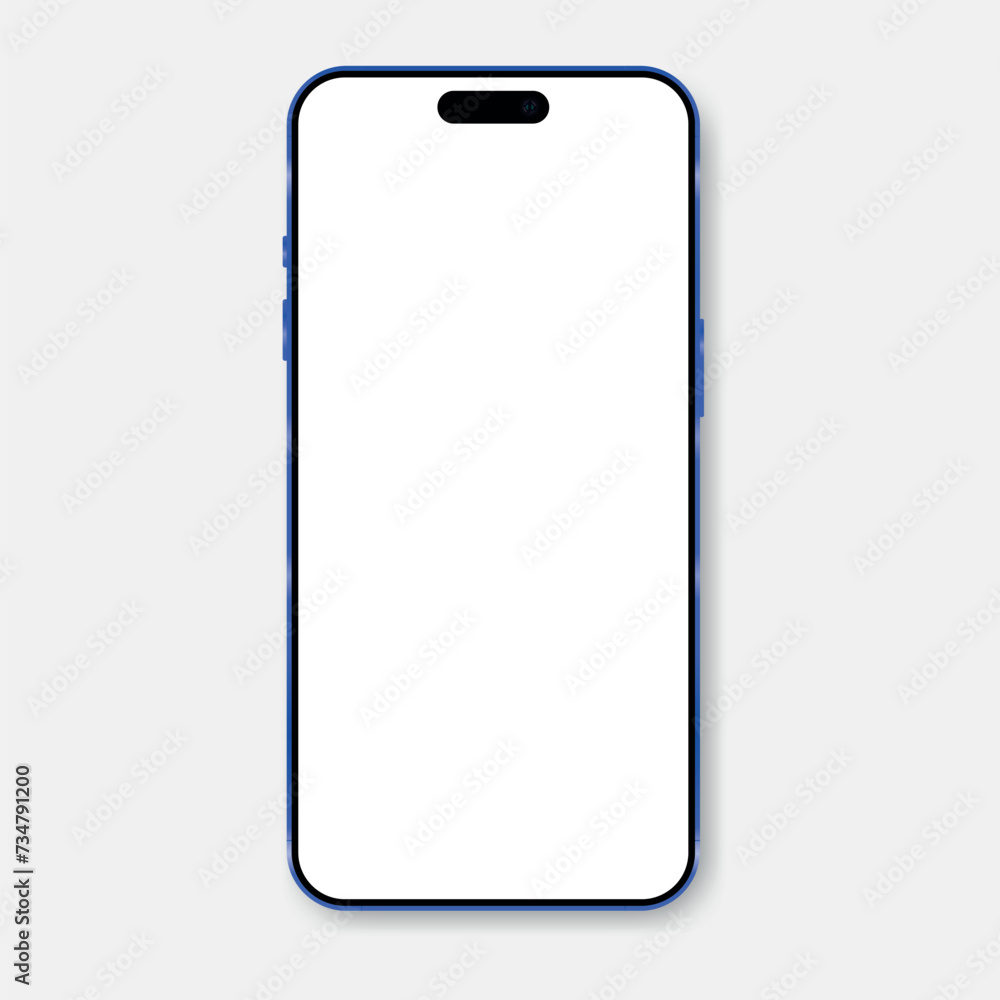 Modern oval notch smartphone realistic mockup Modern oval notch smartphone realistic mockup