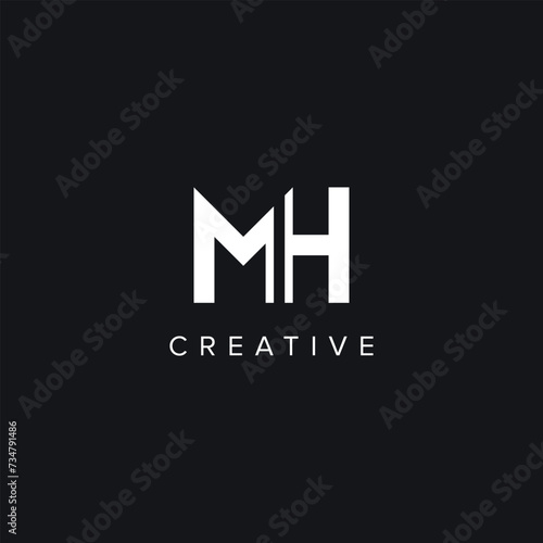 Alphabet Letters MH HM Creative Logo Initial Based Monogram Icon Vector.