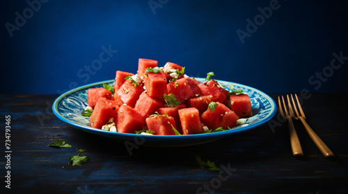 Chopped watermelon