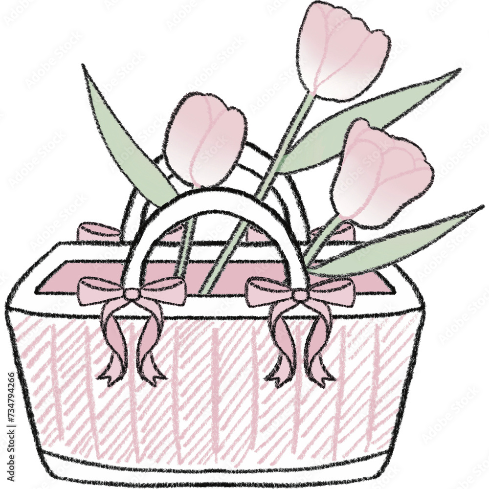 The tulips garden cute bunny The tulips garden cute bunny