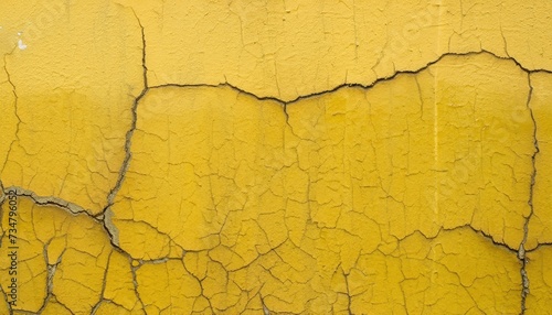 cracks on a yellow wall texture background