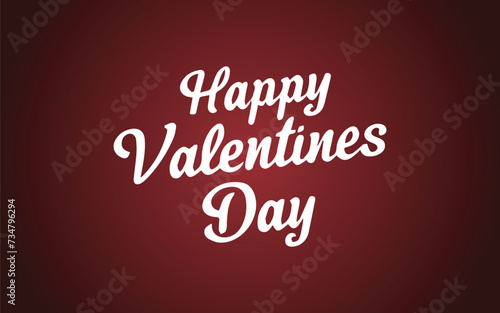 Happy Valentines Day Hand Lettering Greeting Card. vector background illustration for happy valentines day card, Happy valentine's day words in red background.