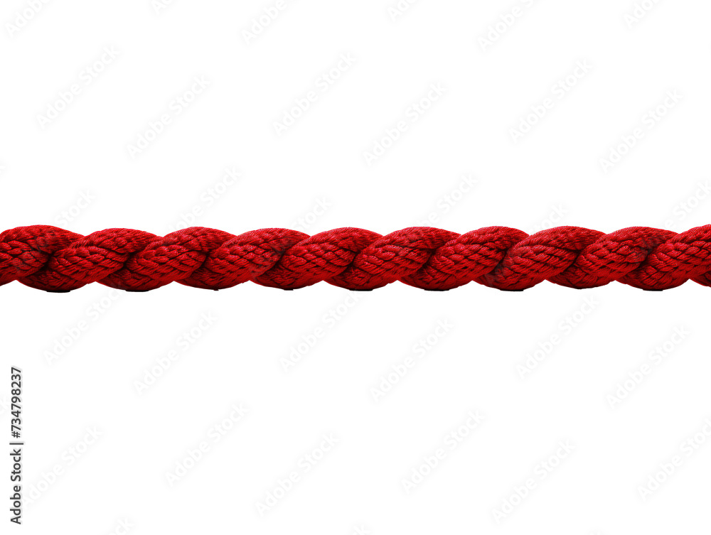 a red rope with a white background