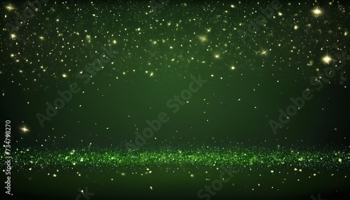 A abstract background with blurred green particles. Generative AI