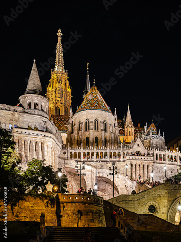 The Fishermen Bastion at night in Budapest