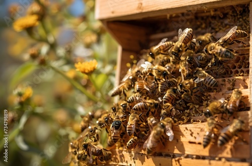 Bees outside of their hive © Nw Studio