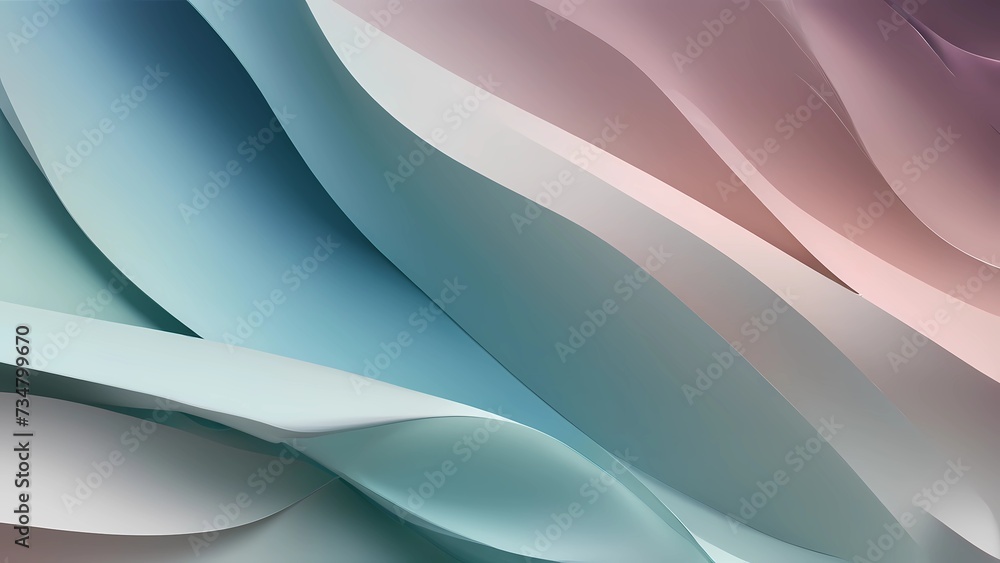 Fototapeta premium Background: Embrace tranquility with Minimalist Gradient Waves. Simple, harmonious waves in a muted palette evoke a calming, modern elegance.