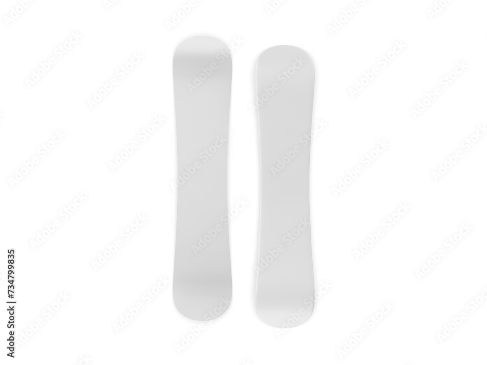 Snowboard template isolated on white background. 3d illustration. Snowboard template isolated on white background. 3d illustration.