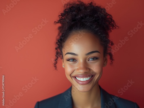 Portrait of beauty smiling Afro businessman with suit in professional studio background