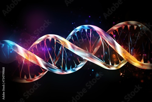 Abstract 3d DNA molecule. Medical science, genetic biotechnology, chemical biology, gene cell concept vector illustration or background,gene research etc. © candra