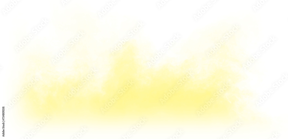 yellow smoke effect for decoration and covering on the transparent background yellow smoke effect for decoration and covering on the transparent background