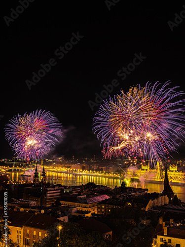 Fireworks on Saint Stephen day in Budapest