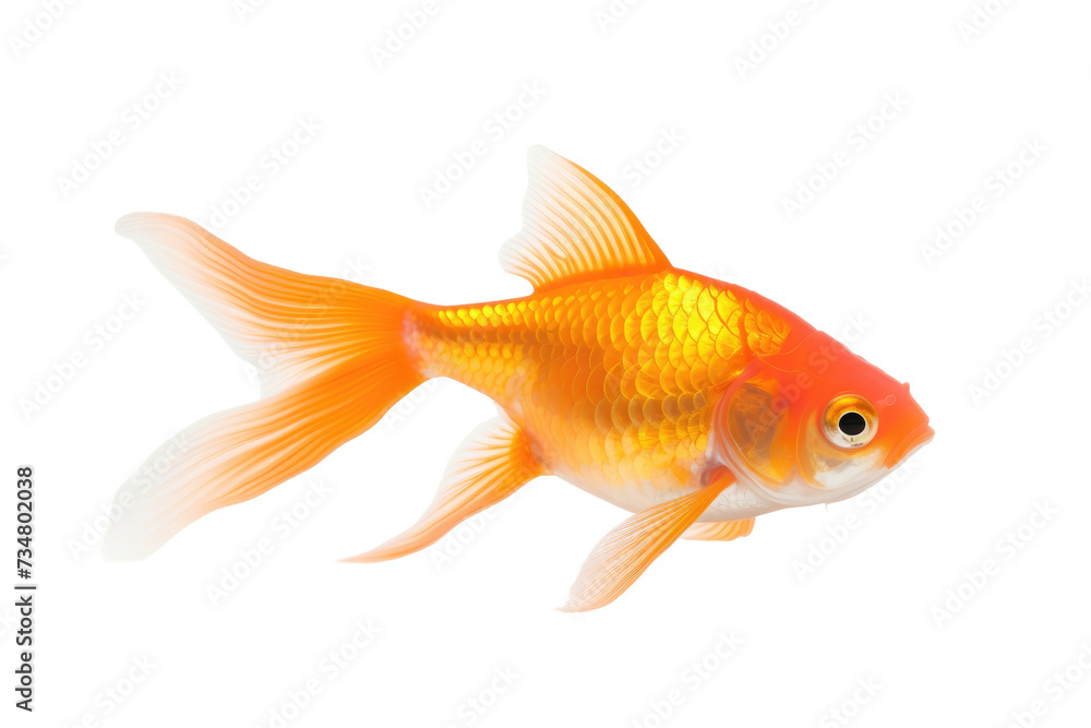 Exquisite Goldfish Isolated On Transparent Background