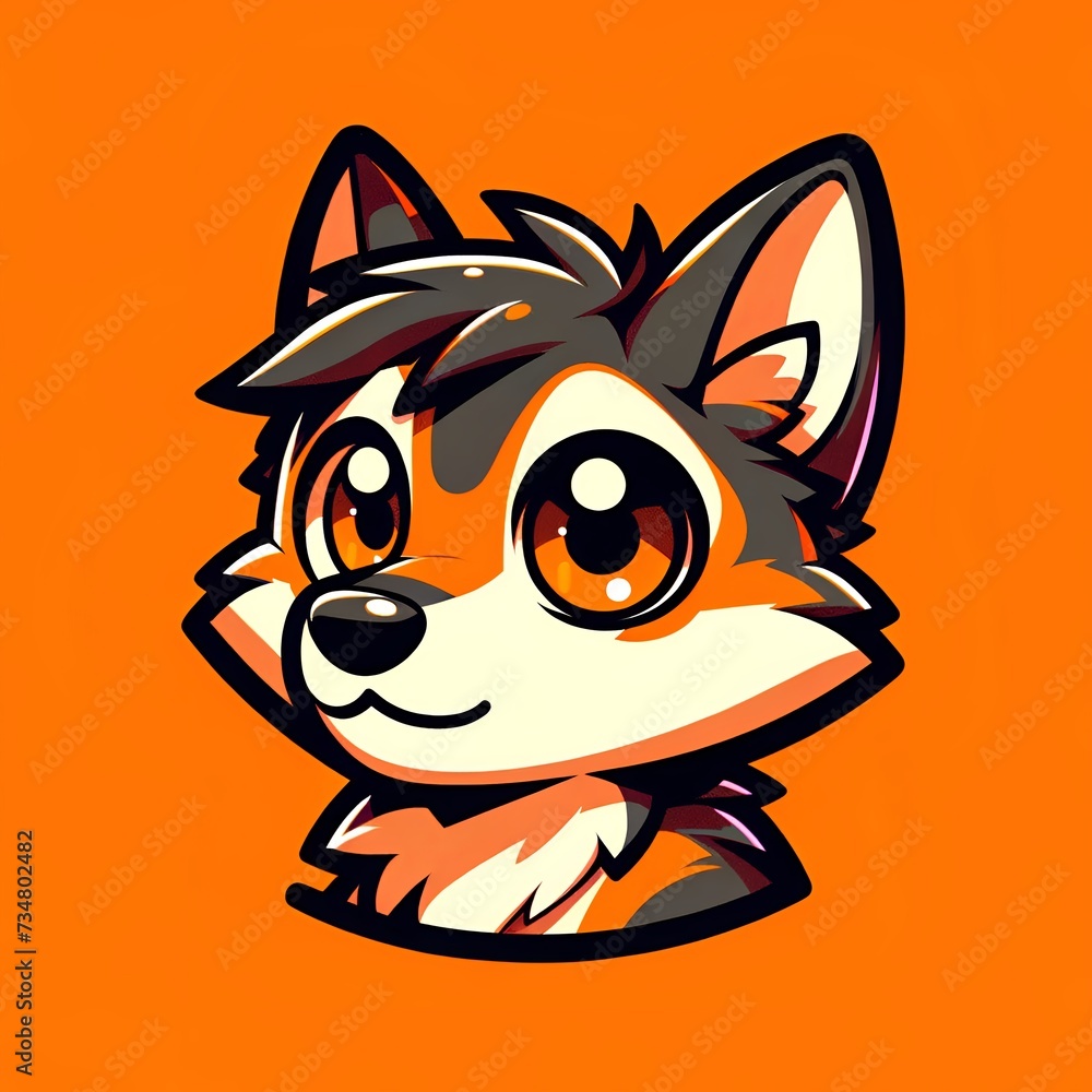Expressive Puppy Cartoon with Large Eyes on a Bright Vibrant Background. Expressive Puppy Cartoon with Large Eyes on a Bright Vibrant Background.
