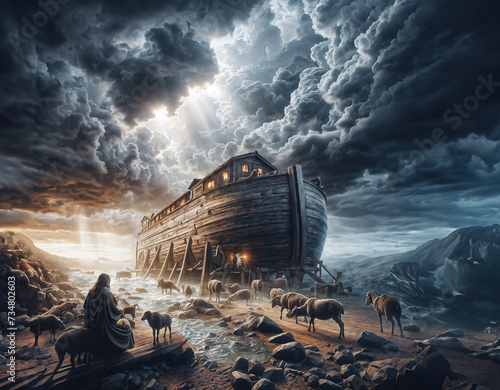 Noah's Ark before the Great Flood photo