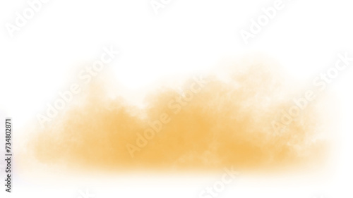 orange smoke effect for decoration and covering on the transparent background