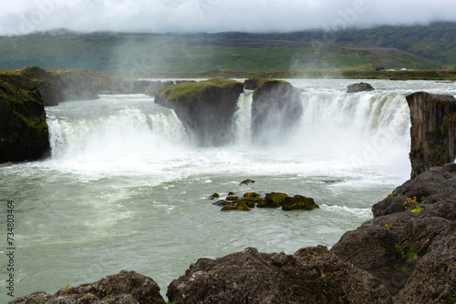 Gullfoss waterfall on a cloudy day, Iceland, Europe