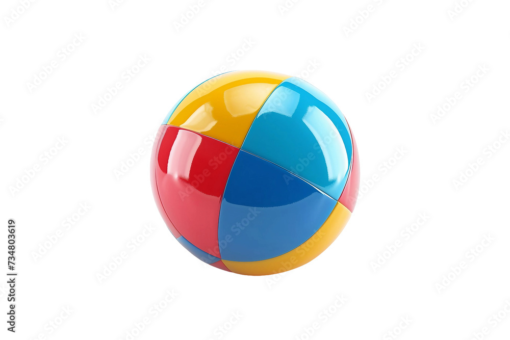3D Render Plastic Ball Isolated on Transparent Background