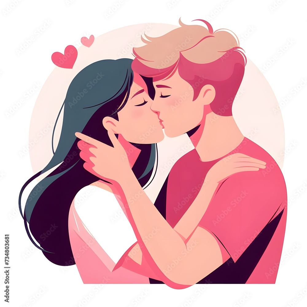 loving couple kissing. kiss day Valentine's Day . couple on white background loving couple kissing. kiss day Valentine's Day . couple on white background