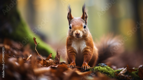 Funny red squirrel