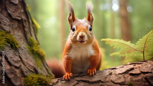 Funny red squirrel © Gefer