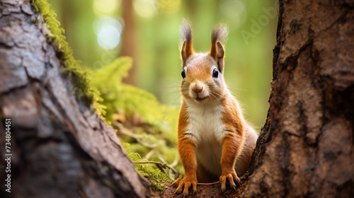 Funny red squirrel