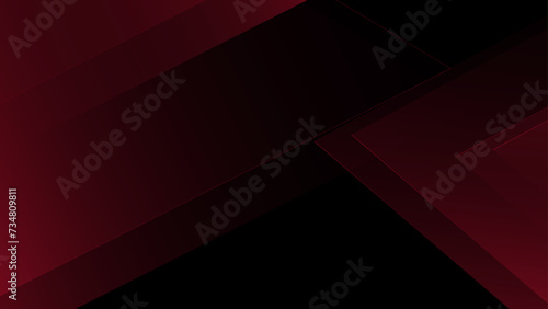black abstract, polygon, elegant background, red abstract, premium background, red blank product background science, futuristic, energy technology concept. Digital image of light rays,