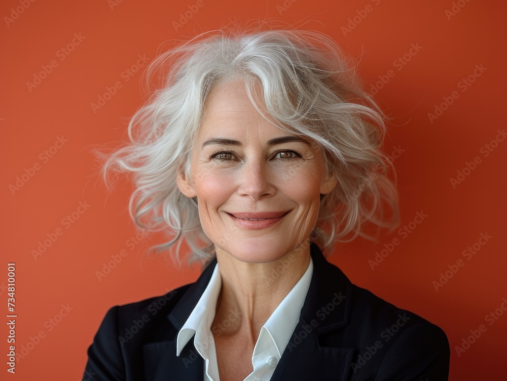 Portrait of older smiling caucasian businessman with suit in professional studio background Portrait of older smiling caucasian businessman with suit in professional studio background