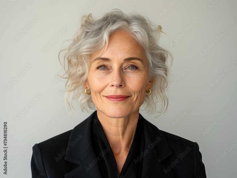 Portrait of older smiling caucasian businessman with suit in professional studio background Portrait of older smiling caucasian businessman with suit in professional studio background