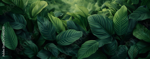 Nature leaves  green tropical forest  backgound illustration concept