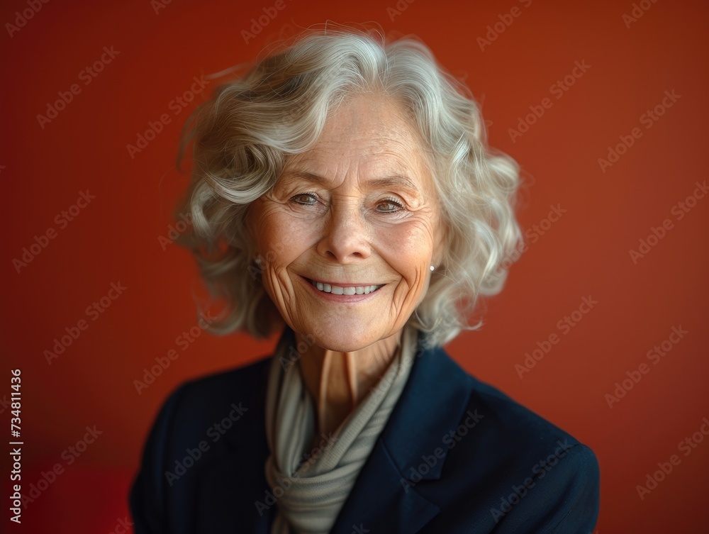Portrait of older smiling caucasian businessman with suit in professional studio background Portrait of older smiling caucasian businessman with suit in professional studio background