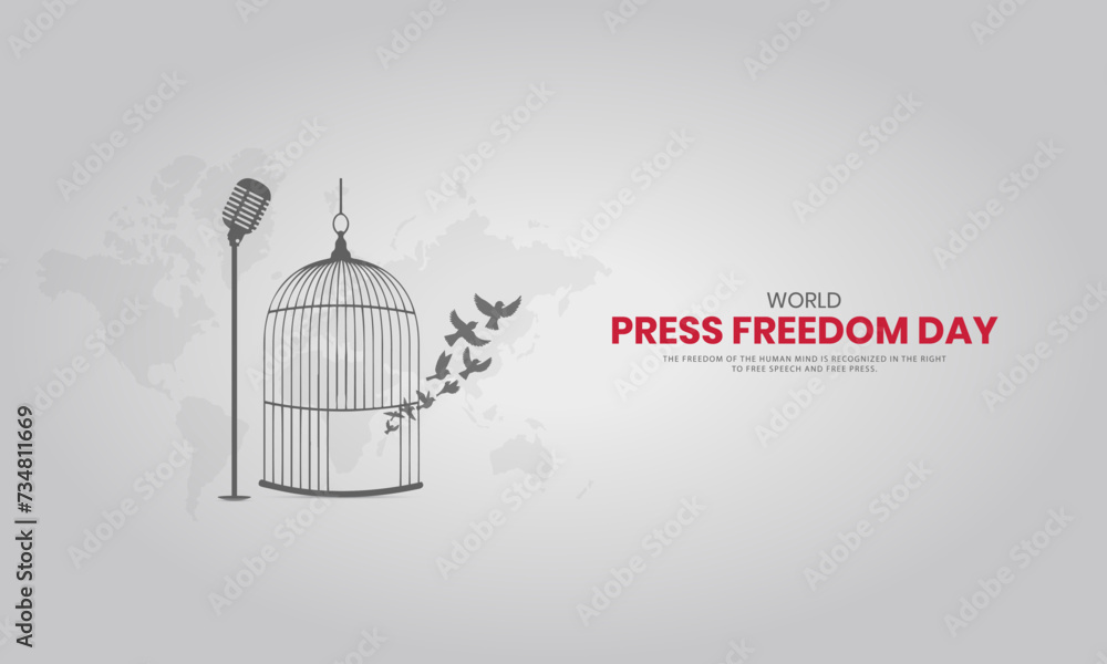World press freedom day. World Press Day to raise awareness of the importance of freedom of the press. 3D Illustration
