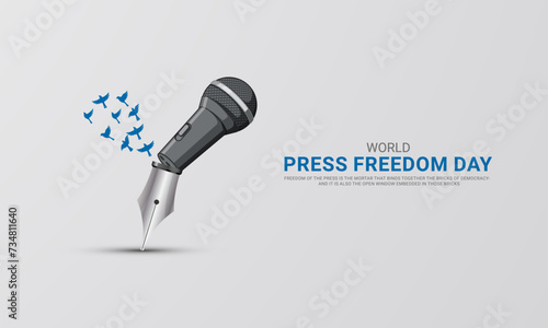 World press freedom day. World Press Day to raise awareness of the importance of freedom of the press. 3D Illustration photo