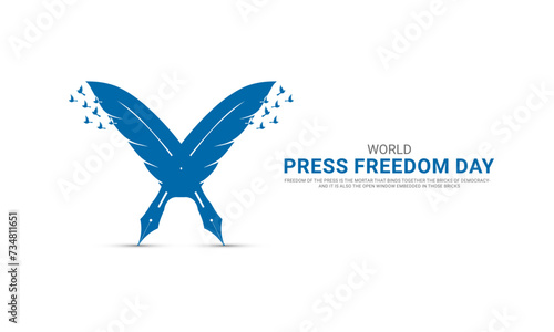 World press freedom day. World Press Day to raise awareness of the importance of freedom of the press. 3D Illustration