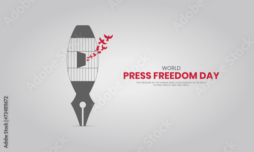 World press freedom day. World Press Day to raise awareness of the importance of freedom of the press. 3D Illustration