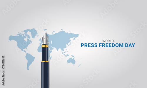 World press freedom day. World Press Day to raise awareness of the importance of freedom of the press. 3D Illustration