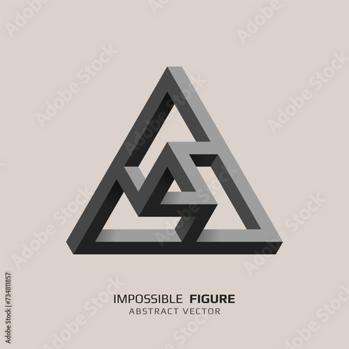 Plakat Impossible figure. 3D abstract optical illusion. Vector illustration.