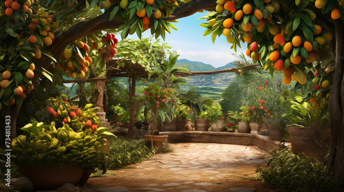 Garden of mango trees