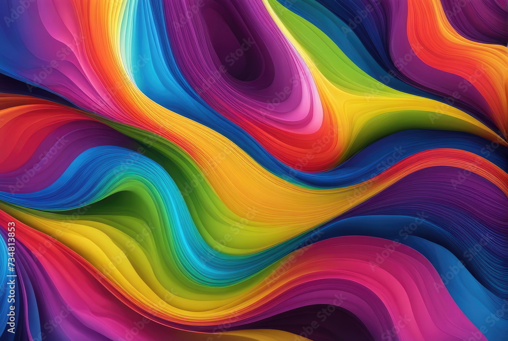 Psychedelic Bright Rainbow Swirl Pattern