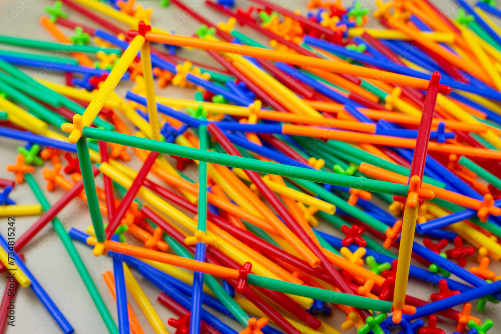 Tubes made of multi colored plastic Tubes made of multi colored plastic