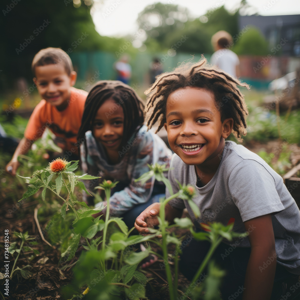 Blossoming Bond: Kids Cultivating a Green Haven at the Community Garden Blossoming Bond: Kids Cultivating a Green Haven at the Community Garden