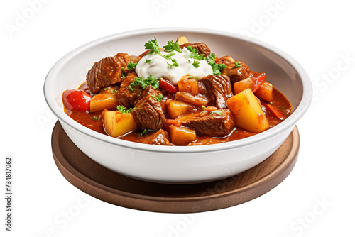 Beef goulash on a plate
